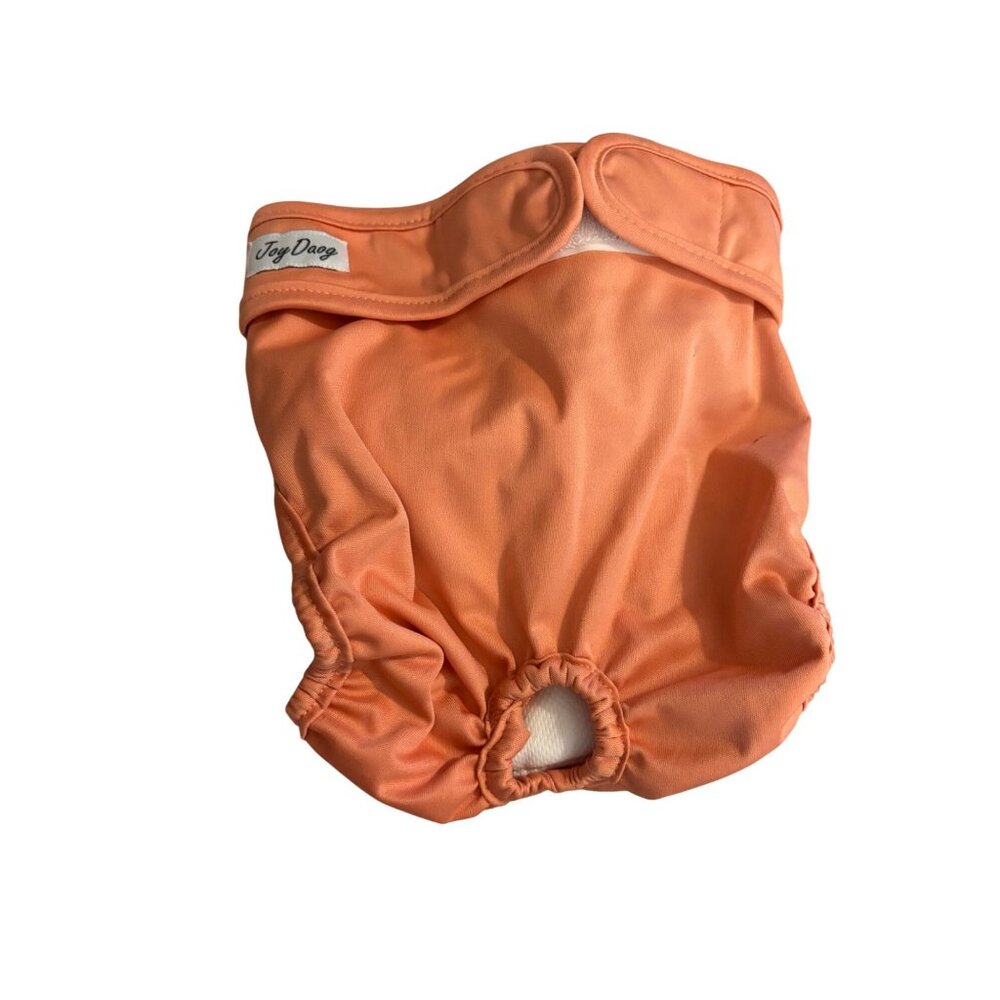 JoyDaog Reusable Dog Diaper Large Size Peach Orange Color Washable Absorbent